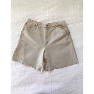 Liz Claiborne Women's Linen Blend Walking Shorts Beige Tan Size 16